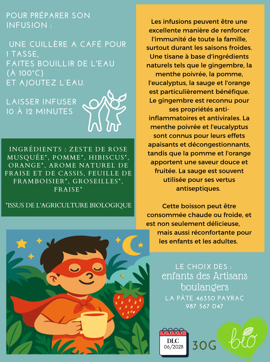 Infusion bio pour SUPER FILLE